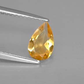 Citrine jaune naturelle en forme de poire, 0,69 ct, VVS-VS