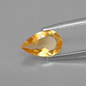 Citrine jaune naturelle en forme de poire, 0,69 ct, VVS-VS