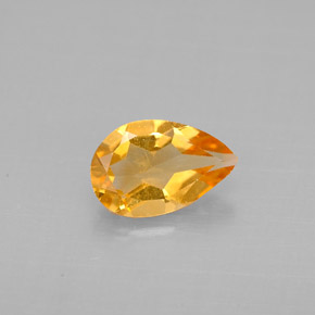 Citrine jaune naturelle en forme de poire, 0,67 ct, VS