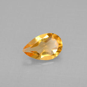Citrine jaune naturelle en forme de poire, 0,67 ct, VS