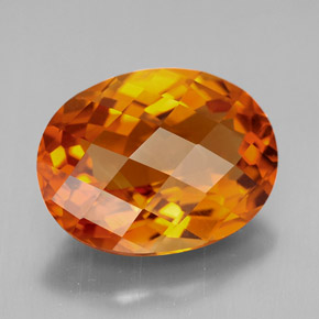 Citrine orange naturelle coupe ovale, 5,44 ct, VVS