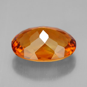 Citrine orange naturelle coupe ovale, 5,44 ct, VVS