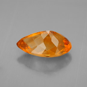 Citrine orange naturelle en forme de poire, 4,18 ct, VVS