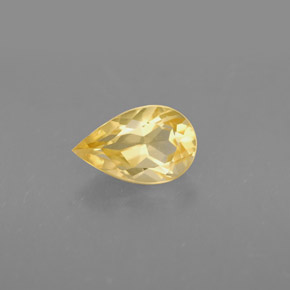 Citrine jaune naturelle en forme de poire, 0,80 ct, VVS