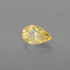 Citrine jaune naturelle en forme de poire, 0,80 ct, VVS