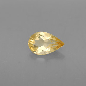 Citrine jaune naturelle en forme de poire, 0,73 ct, VVS