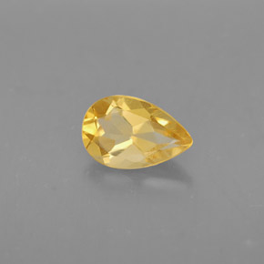 Citrine jaune naturelle en forme de poire, 0,73 ct, VVS