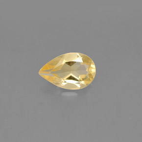 Citrine jaune naturelle en forme de poire, 0,58 ct, VVS