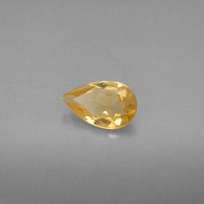 Citrine jaune naturelle en forme de poire, 0,66 ct, VVS