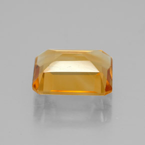 Citrine jaune naturelle taille émeraude, 2,03 ct, VVS