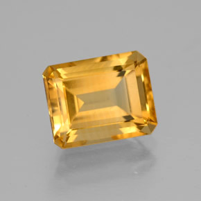 Citrine jaune naturelle taille émeraude, 2,26 ct, VVS-VS