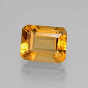 Citrine jaune naturelle taille émeraude, 2,11 ct, VVS-VS
