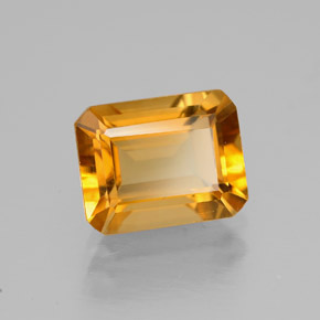 Citrine jaune naturelle taille émeraude, 2,11 ct, VVS-VS
