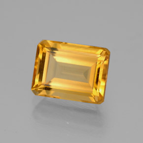 Citrine jaune naturelle taille émeraude, 2,20 ct, VVS