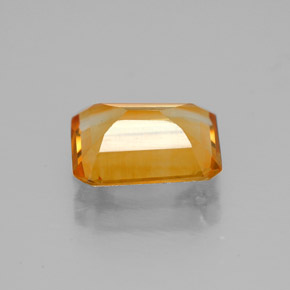Citrine jaune naturelle taille émeraude, 1,73 ct, VVS