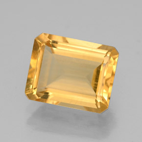 Citrine jaune naturelle taille émeraude, 1,97 ct, VVS