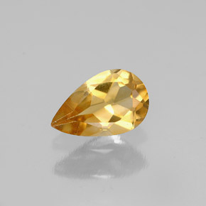 Citrine jaune naturelle en forme de poire, 0,66 ct, VVS-VS
