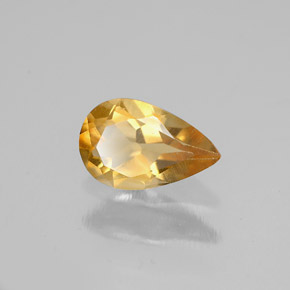 Citrine jaune naturelle en forme de poire, 0,66 ct, VVS-VS