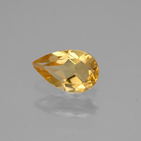 Citrine jaune naturelle en forme de poire, 0,62 ct, VVS