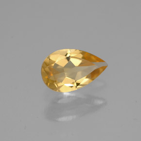 Citrine jaune naturelle en forme de poire, 0,62 ct, VVS