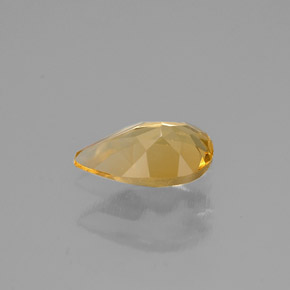Citrine jaune naturelle en forme de poire, 0,62 ct, VVS