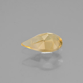 Citrine jaune naturelle en forme de poire, 0,65 ct, VVS-VS