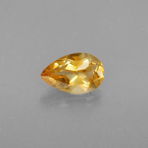 Citrine jaune naturelle en forme de poire, 0,78 ct, VS