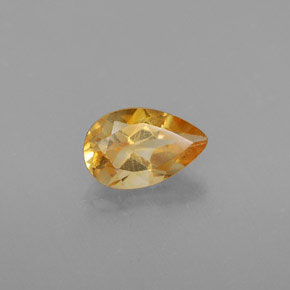 Citrine jaune naturelle en forme de poire, 0,78 ct, VS