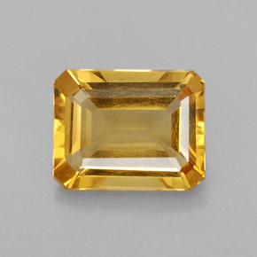 Citrine jaune naturelle taille émeraude, 1,94 ct, VS