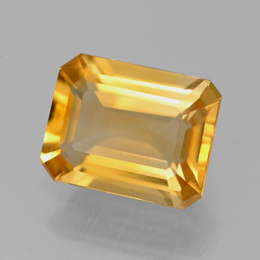 Citrine jaune naturelle taille émeraude, 1,90 ct, VVS-VS
