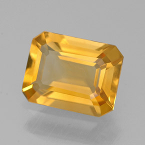 Citrine jaune naturelle taille émeraude, 1,90 ct, VVS-VS