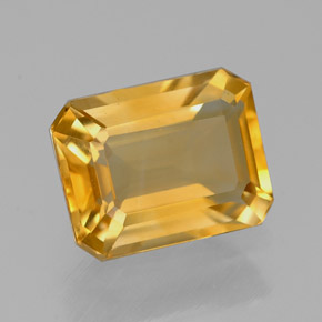 Citrine jaune naturelle taille émeraude, 2,03 ct, VVS-VS