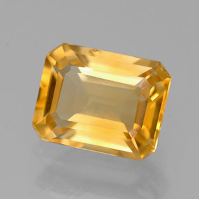 Citrine jaune naturelle taille émeraude, 2,03 ct, VVS-VS