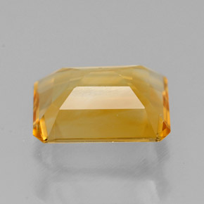 Citrine jaune naturelle taille émeraude, 1,85 ct, VVS-VS