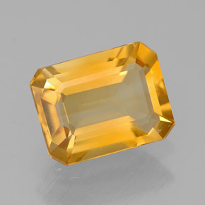 Citrine jaune naturelle taille émeraude, 1,90 ct, VVS-VS