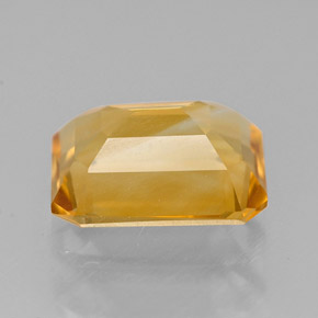 Citrine jaune naturelle taille émeraude, 1,90 ct, VVS-VS