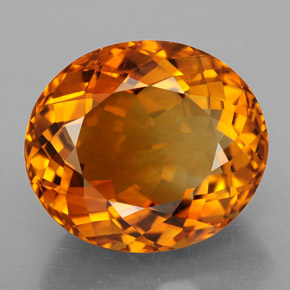 Citrine orange naturelle coupe ovale, 11,24 ct, VVS