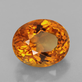 Citrine orange naturelle coupe ovale, 6,55 ct, VVS