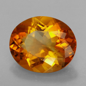 Citrine orange naturelle coupe ovale, 4,27 ct, VVS