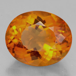 Citrine orange naturelle coupe ovale, 4,60 ct, VVS-VS