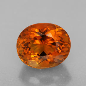 Citrine orange naturelle coupe ovale, 5,81 ct, VVS-VS