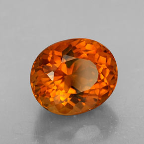 Citrine orange naturelle coupe ovale, 5,81 ct, VVS-VS