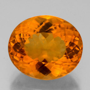 Citrine orange naturelle coupe ovale, 6,32 ct, VVS