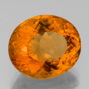 Citrine orange naturelle coupe ovale, 6,32 ct, VVS
