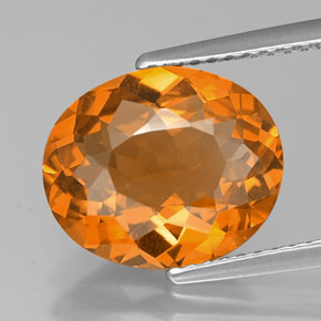 Citrine orange naturelle coupe ovale, 3,47 ct, VVS
