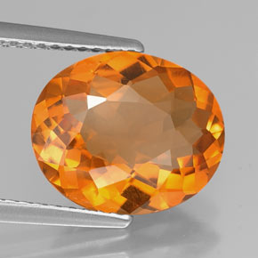 Citrine orange naturelle coupe ovale, 3,47 ct, VVS