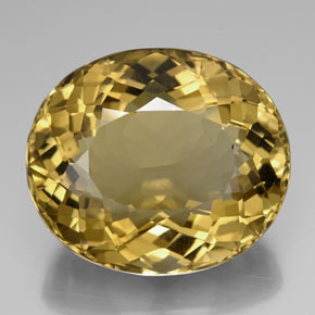 Citrine jaune naturelle coupe ovale, 107,15 ct, IF