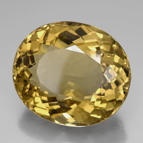 Citrine jaune naturelle coupe ovale, 107,15 ct, IF
