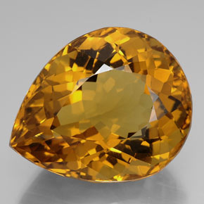 Citrine jaune naturelle en forme de poire, 114,05 ct, IF