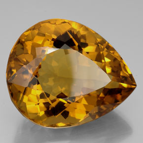 Citrine jaune naturelle en forme de poire, 114,05 ct, IF